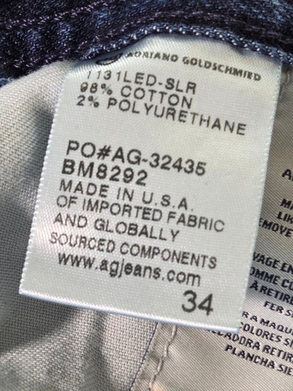 AG Adriano Goldschmied Matchbox Slim Straight Jeans Men's 34x30 Dark Wash USA Ma - Picture 4 of 11